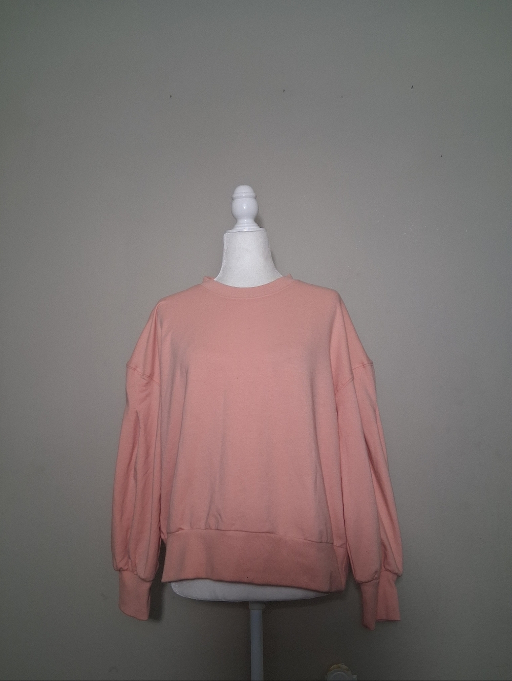 Another Love Soft Peach Ribbed Crewneck